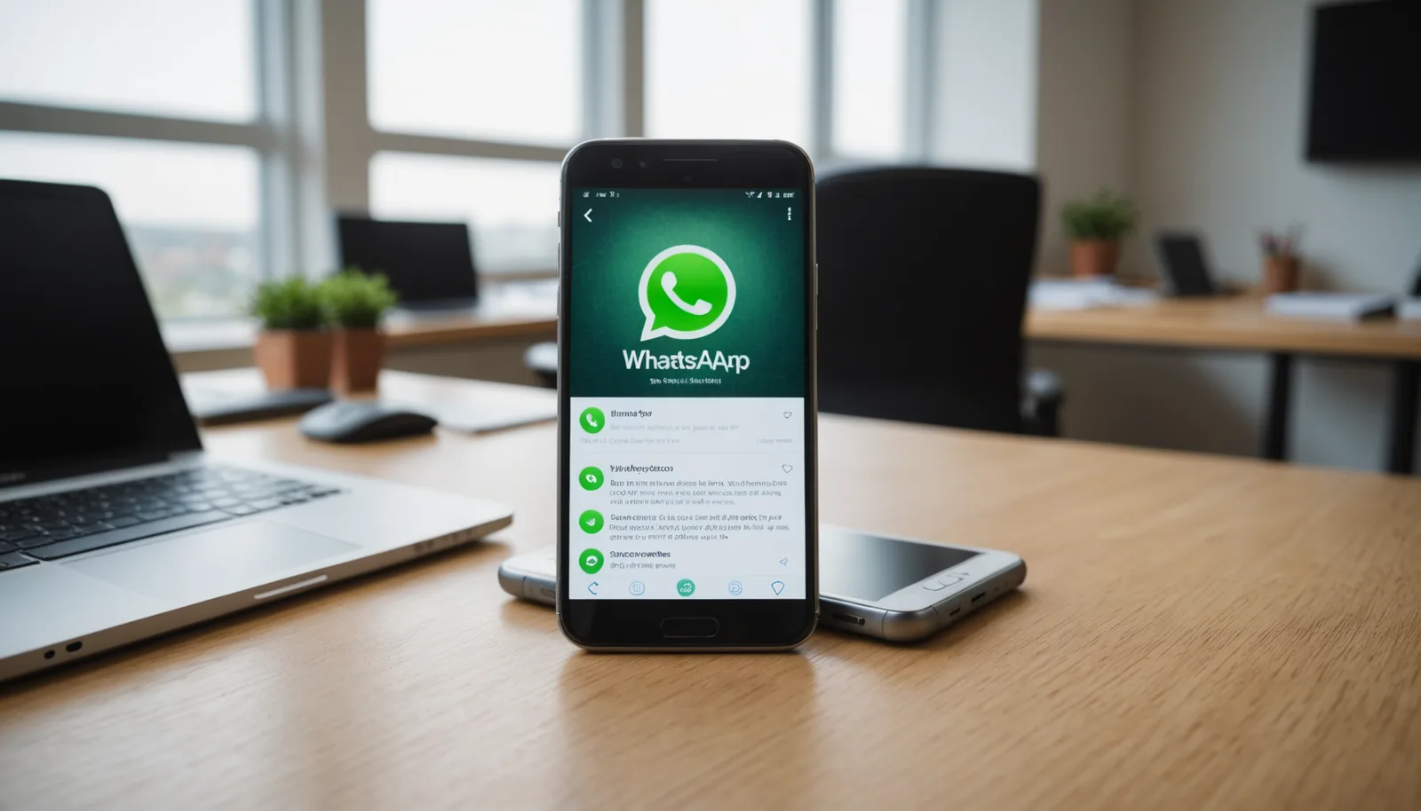 Smartphone screen showing WhatsApp chat interface ready to receive wa.me link messages